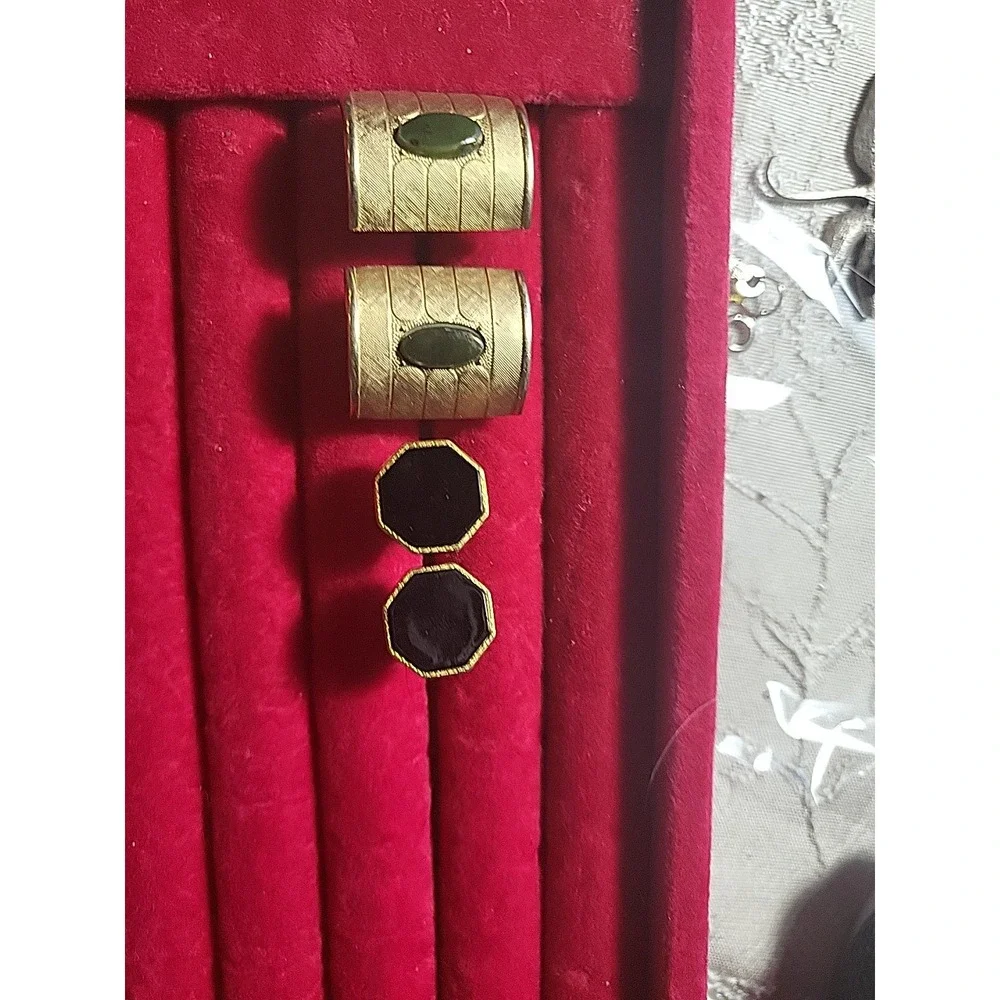 vintage swank‎ cufflinks gold tone 2 Sets